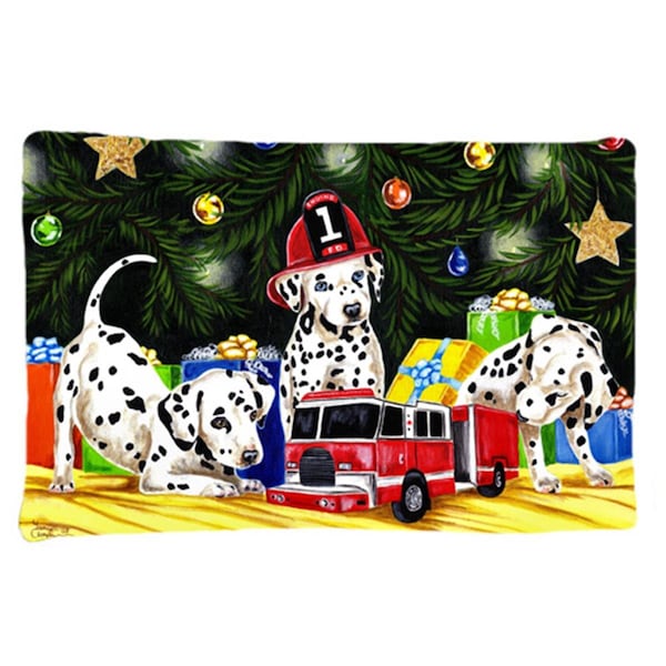 Carolines Treasures Carolines Treasures AMB1316PILLOWCASE Christmas Favorite Gift Dalmatian Fabric Standard Pillowcase AMB1316PILLOWCASE - main